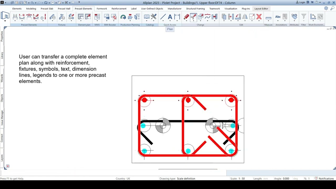 Precast concrete design using Allplan Software