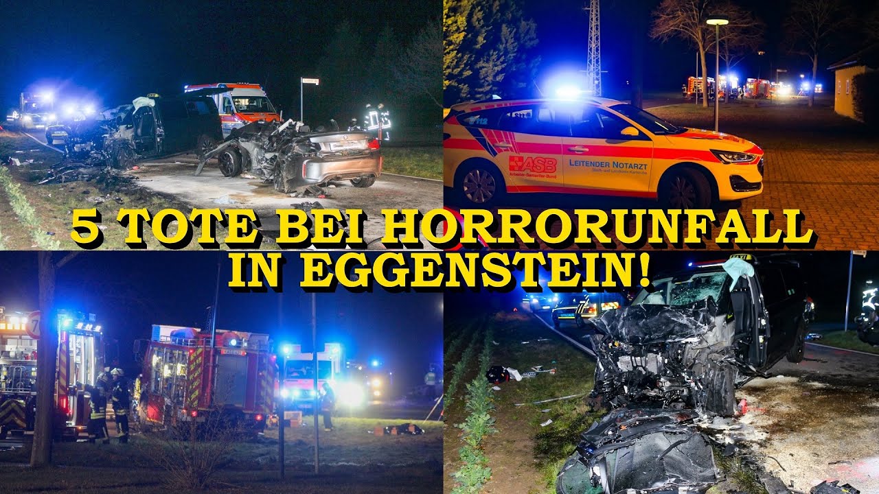 [FÜNF TOTE BEI HORRORUNFALL IN EGGENSTEIN] - BMW PRALLT IN TAXI - | GROSSEINSATZ FEUERWEHR + RETTUNG