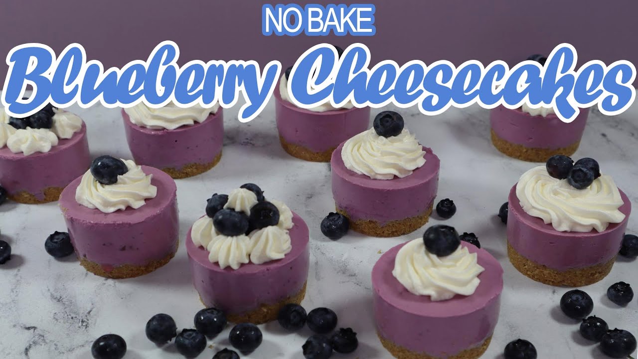 Easy No Bake Mini Blueberry Cheesecake Recipe Dessert The Princess Baker #nobakecheesecakerecipe