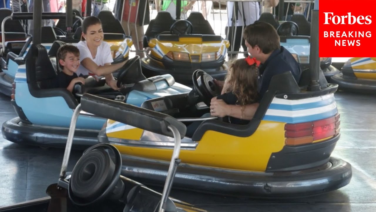 WATCH: Gov. Ron DeSantis Rides On Bumper Cars With His Kids At Iowa State Fair