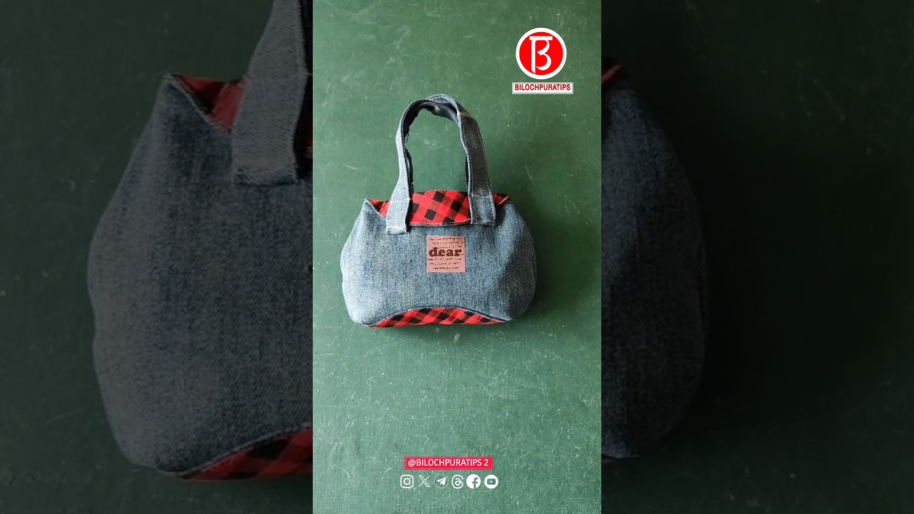 Jeans into bags old clothes transformation