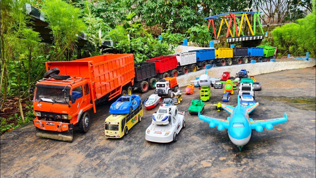 WADIDAU !!! Mobil Truk Tronton Panjang Bongkar Mainan Mobil Mobilan Truk Molen, Bus Telolet, Ambulan