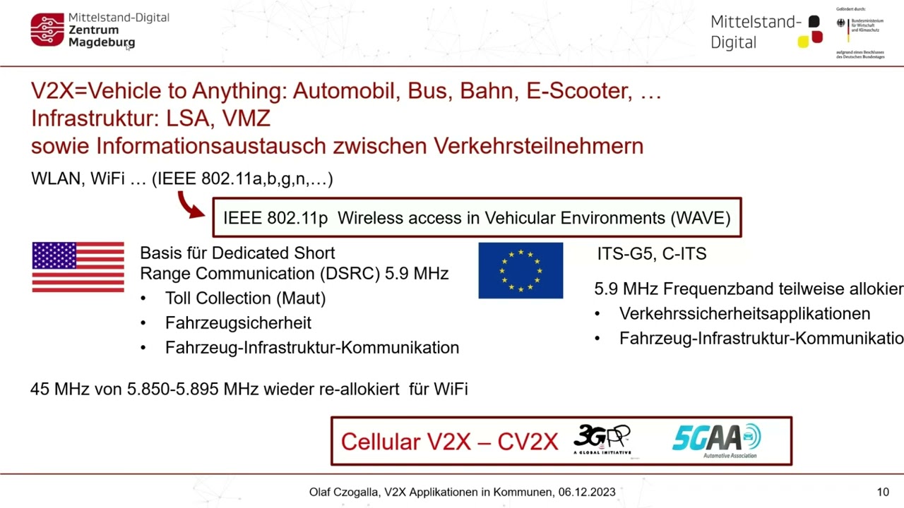 V2X Applikationen in Kommunen – Fahrzeug zu Infrastruktur Kommunikationen im Verkehrsmananagement