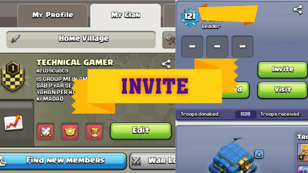 CLASH OF CLANS (COC) MAIN FRIENDS KO INVITE KARNE KA TARIKA