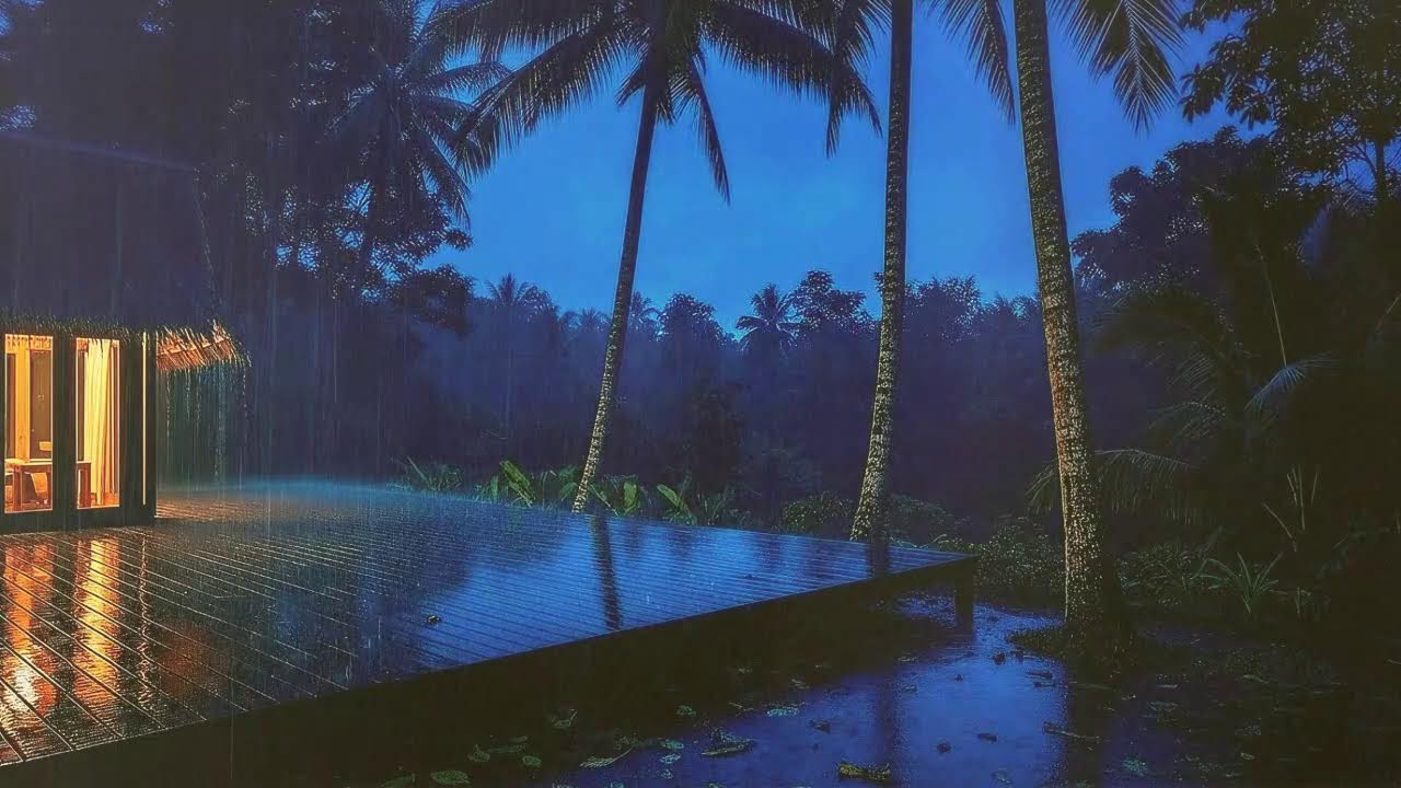 Drift to Sleep with Soft Rainfall and Soft Thunder Murmur at Cozy Cabin 🌧️