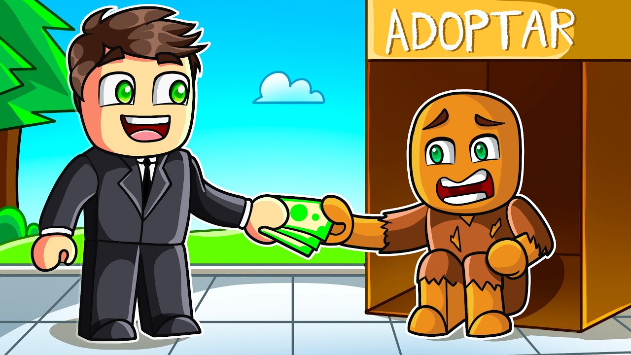 Adoptado por UNA FAMILIA RICA en Roblox!