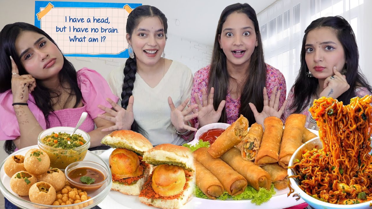 Solve the Riddles (Paheliya) Food Challenge | Golgappa, Spring Rolls, Vada Pav, Noodles etc..