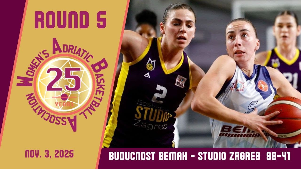 2025-26 WABA Round 5: Buducnost Bemax-Studio Zagreb  98-41 (03/11)
