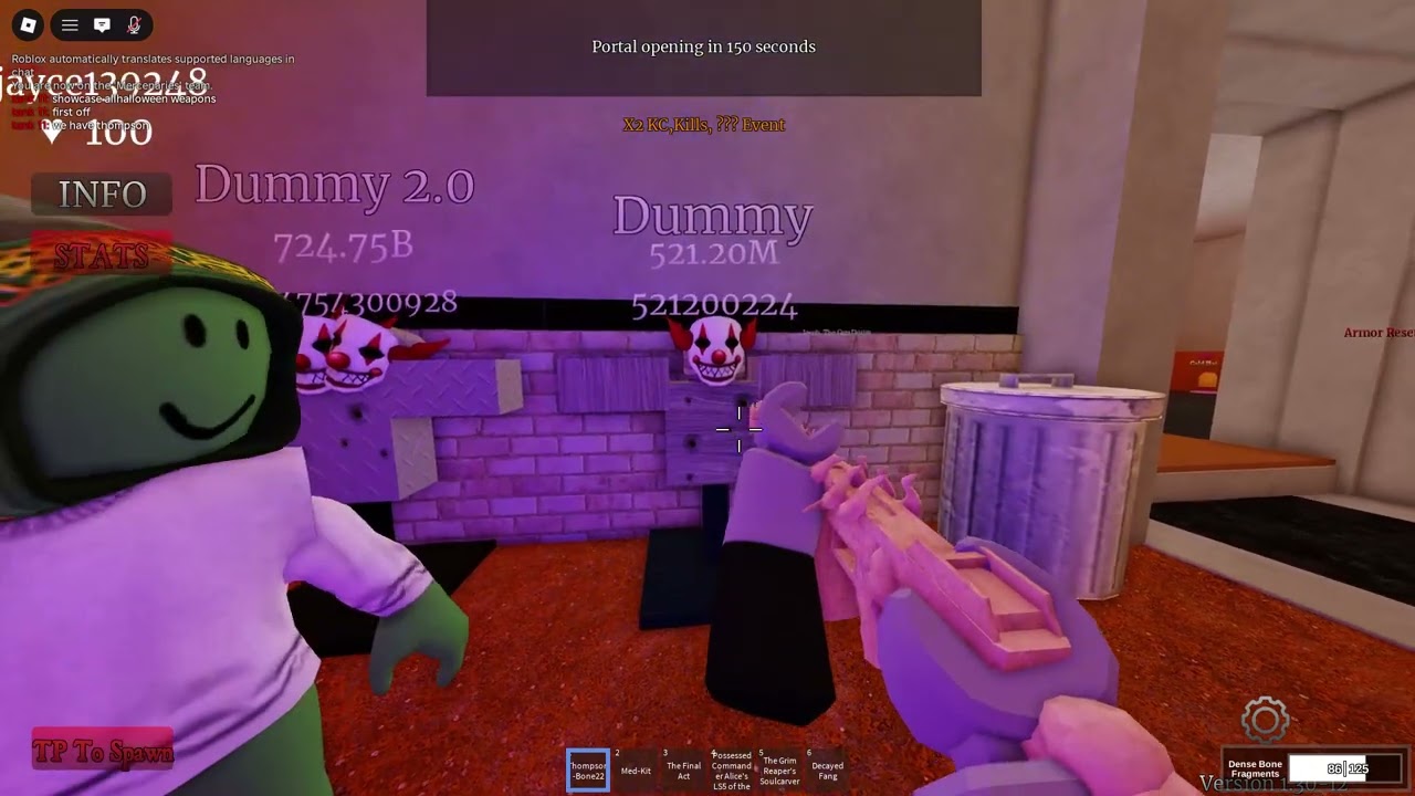 showcasing the hallowtide weapons in kill in facility 51