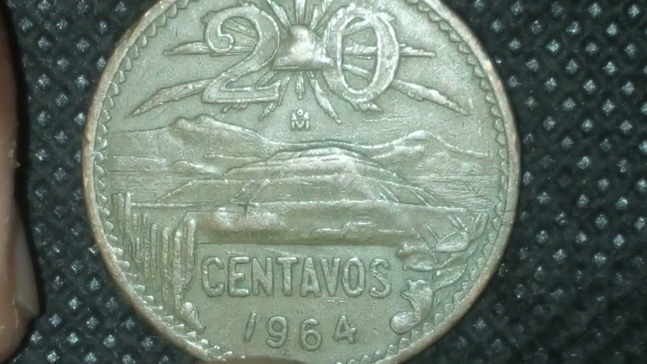 20 Centavos Teotihuacan Moneda Mexicana  A&ntilde;o 1964