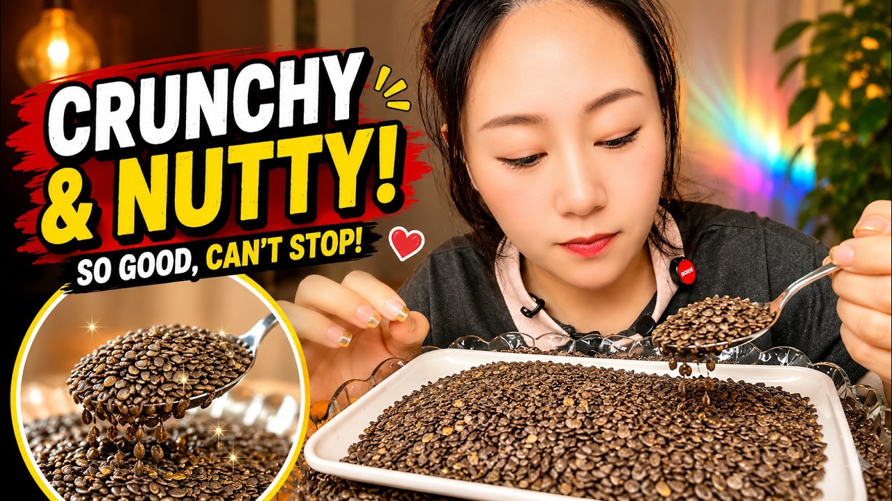 Crunchy Roasted Black Seeds Mukbang with Nutty ASMR Bites