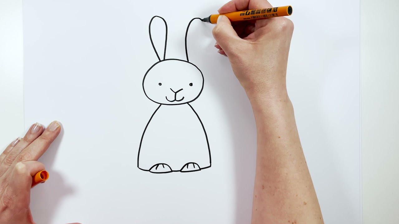 So zeichnest du einen Osterhasen