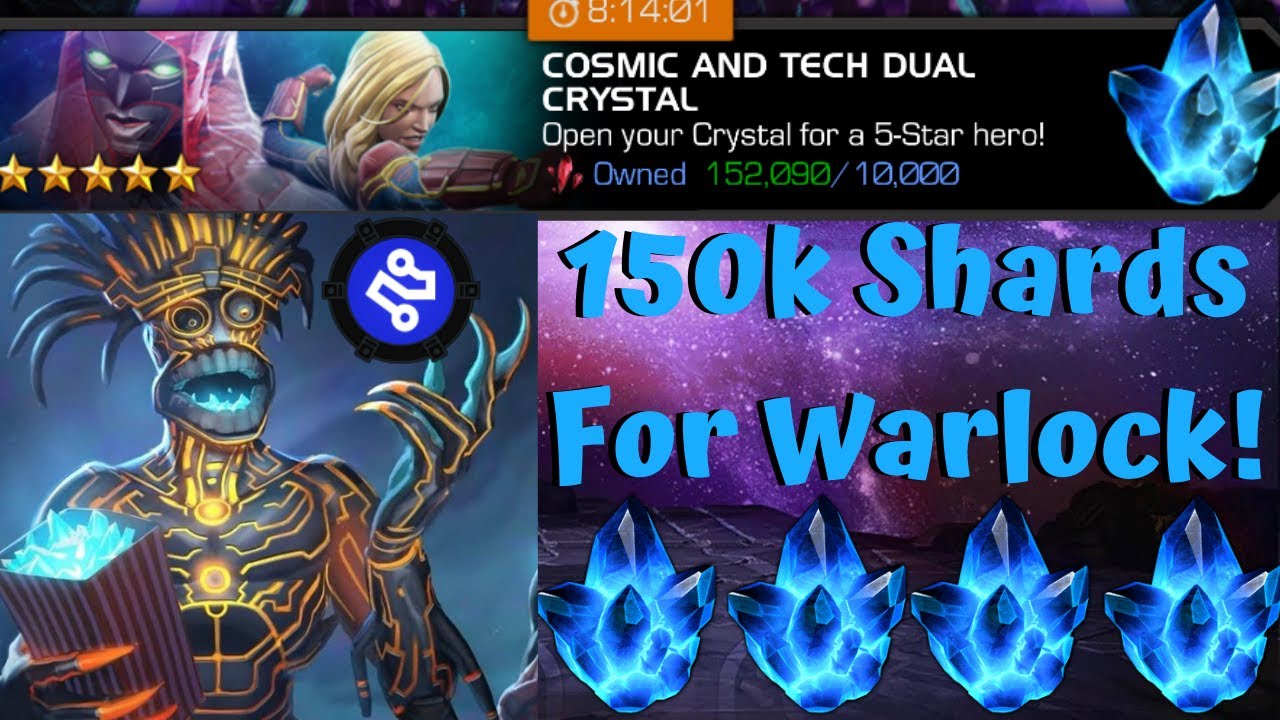 Crazy 15 Tech/Cosmic 5* Crystal Opening! 150k Shards For Warlock! - Marvel Contest of Champions
