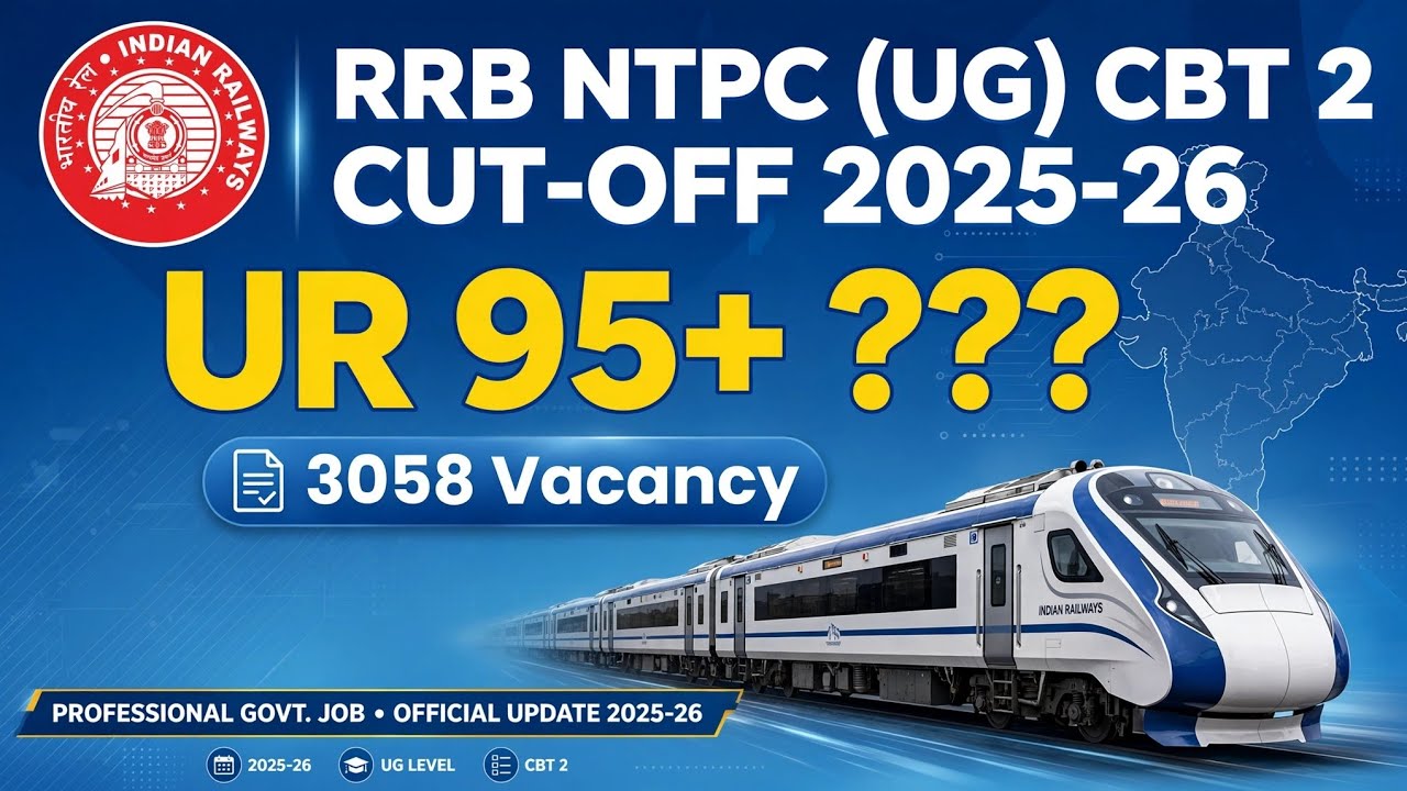 RRB NTPC UG CBT 2 Expected Cut Off 2025-26 | Total Vacancy 3058 | Category Wise Cut Off