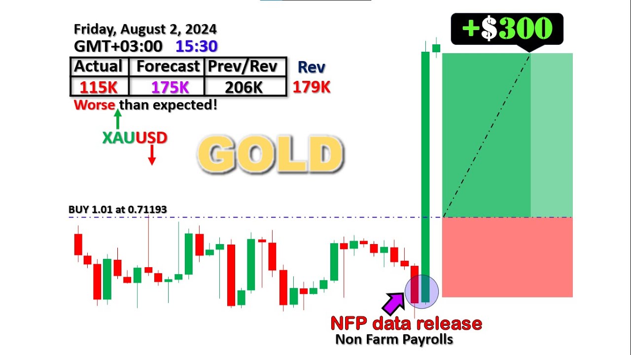 30 USD From GOLD NFP 2nd August 2024. United States US Non Farm Payrolls [PART 549] #forexalgotrader