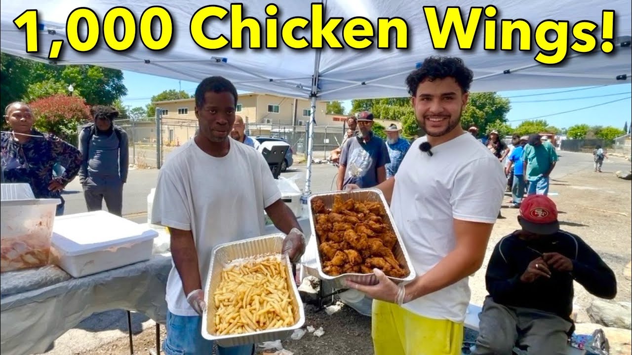 Deep Frying 1,000 Chicken Wings For The Homeless!