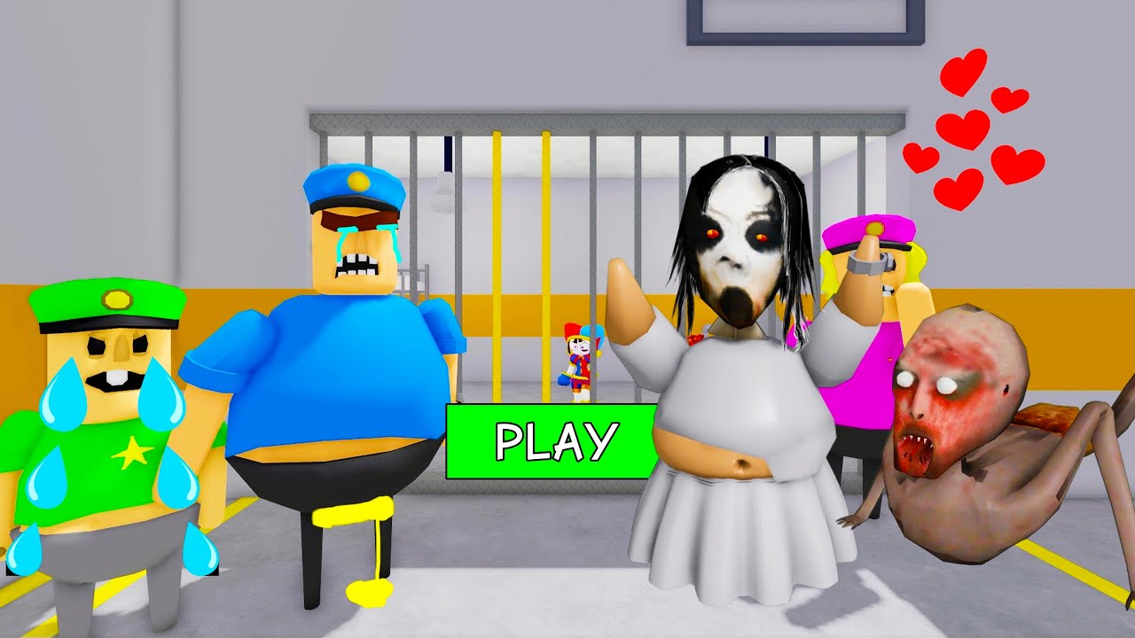 Police Family Escape SLENDRINA VS SCARY GRANDPA SCARY OBBY Full Walkthrough #roblox