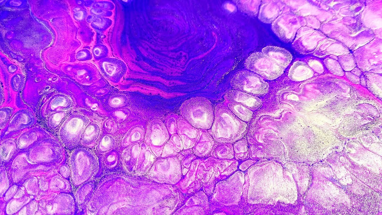#96| Gold & Violet Straight Pour - Glorious Cells Without Silicone 😍 Fluid Art Techniques