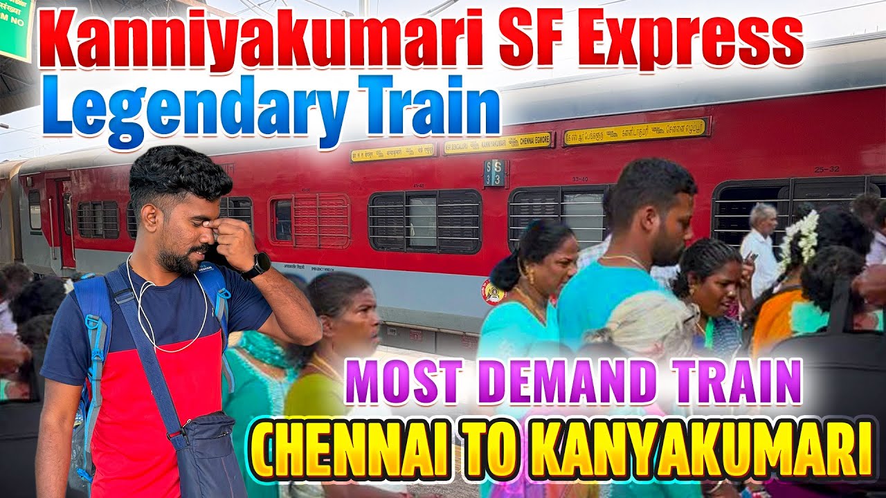 😍Chennai To Kanniyakumari SF Express 😍Unreserved Travel Vlog🚂