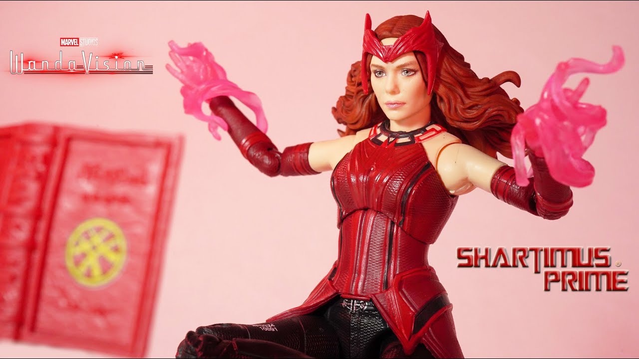 Marvel Legends Scarlet Witch WandaVision Disney+ Captain America Wings BAF Wave Hasbro Figure Review