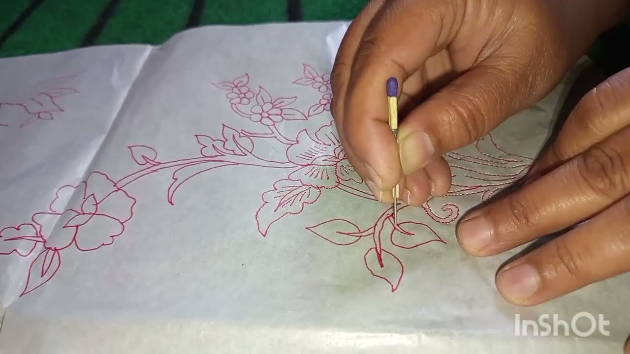 How To Trace  The Design| Trace Paper For Beginners |Needle Tracing Paper Drawing Tutorial 