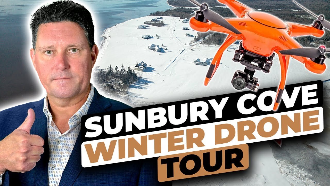 Sunbury Cove Estate in the winter | drone overview