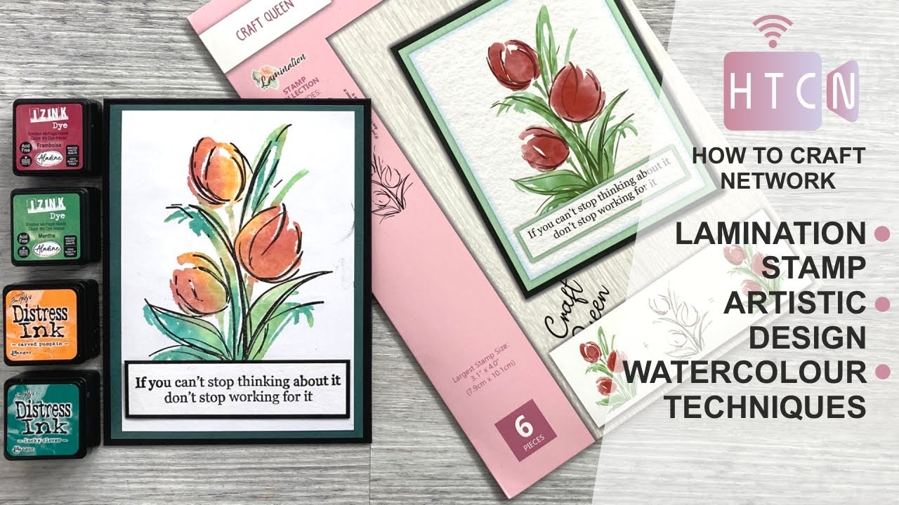 LAMINATION STAMP - ARTISTIC DESIGN - WATERCOLOUR TECHNIQUES - HANDMADE CARDS - QUICK!