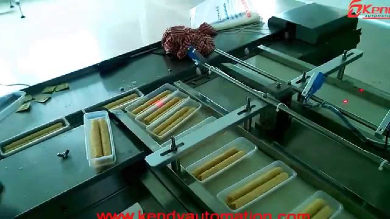 Automatic Chinese Roll or Wafer Roll Traying & Flow Packaging Line