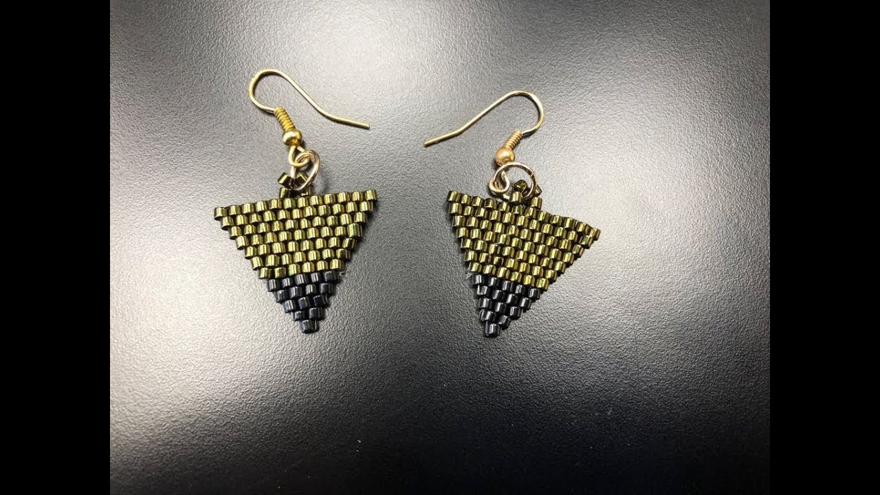 Brick Stitch Triangle Earrings - DIY Tutorial