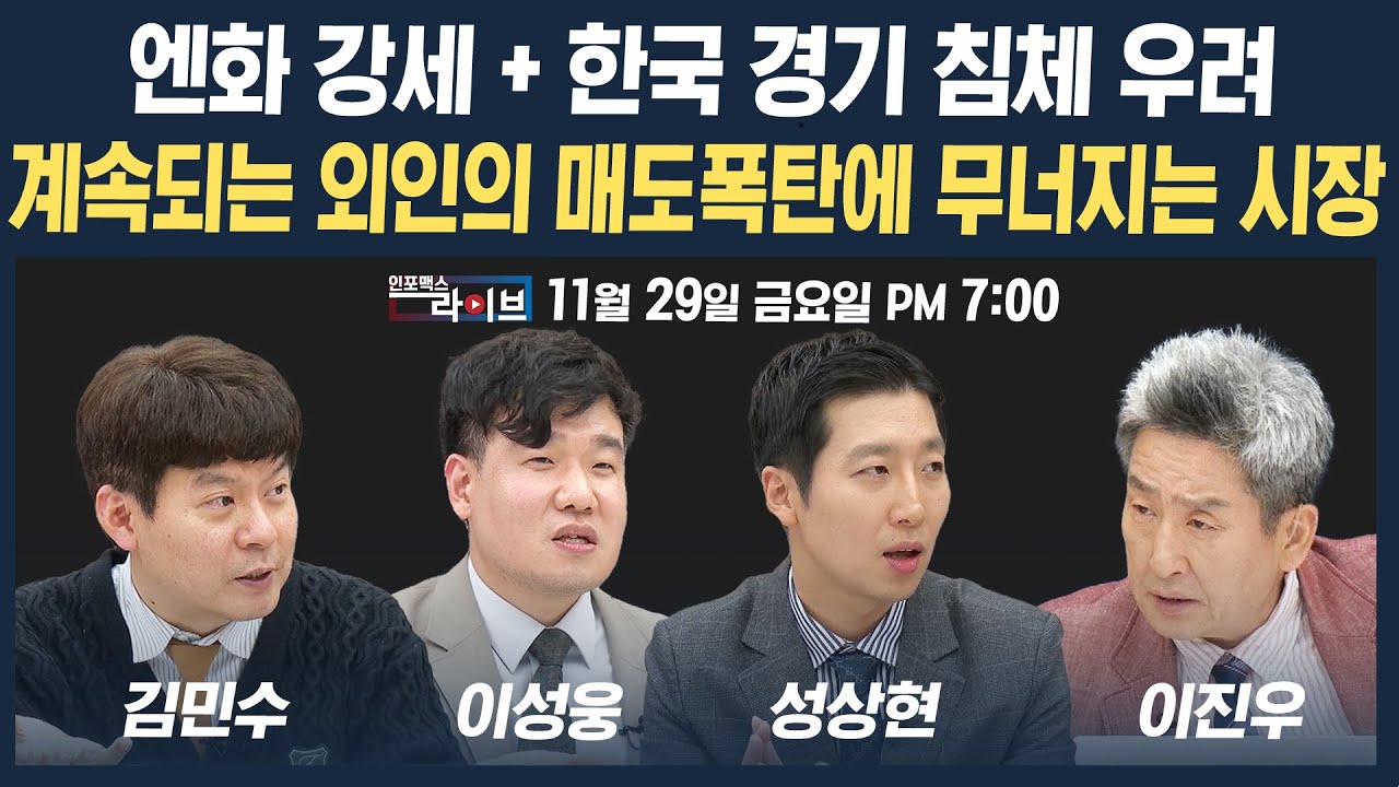 🔴[19시 생방송] 연말랠리 기대할수 없는 시장 상황...상승 기미가 안보인다 (성상현, 김민수, 이성웅) | 인포맥스라이브 241129