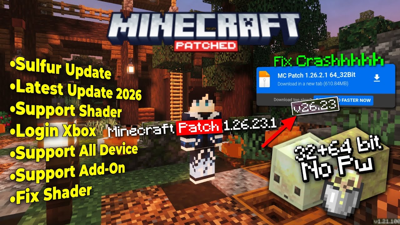Minecraft Patch Terbaru 1.26.23.1 | Fix Crash Sulfur Update | Minecraft Patch Versi Terbaru 1.26.23