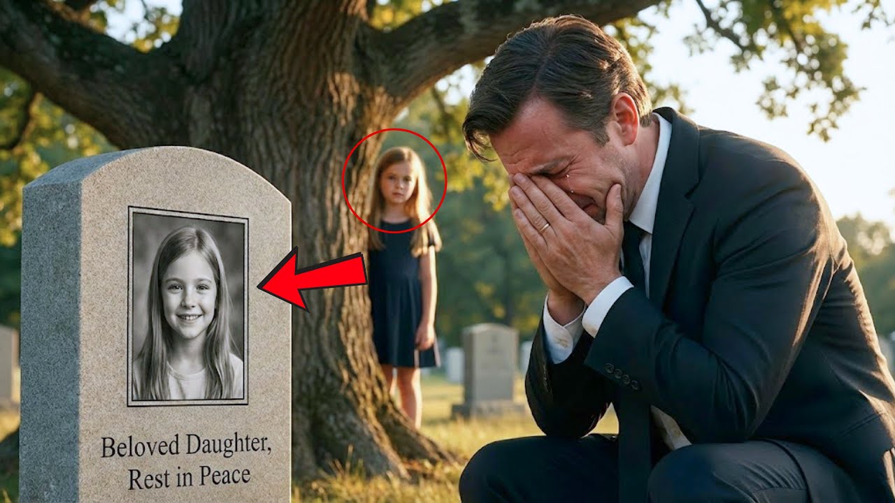 Millionaire Cries at His Daughter’s Grave—Not Knowing She’s Alive and Watching Him