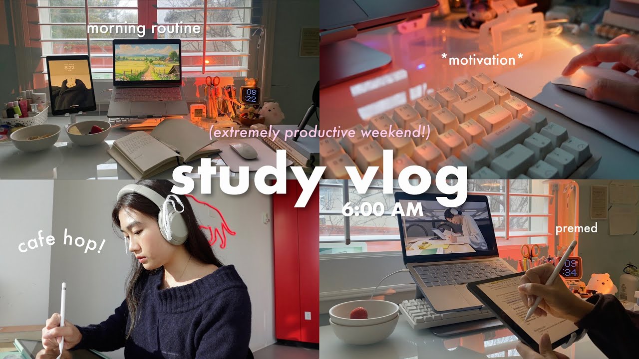 48 HR STUDY VLOG ᯓᡣ𐭩 extremely productive weekend, slow mornings, library + cafe pomodoro ✏️