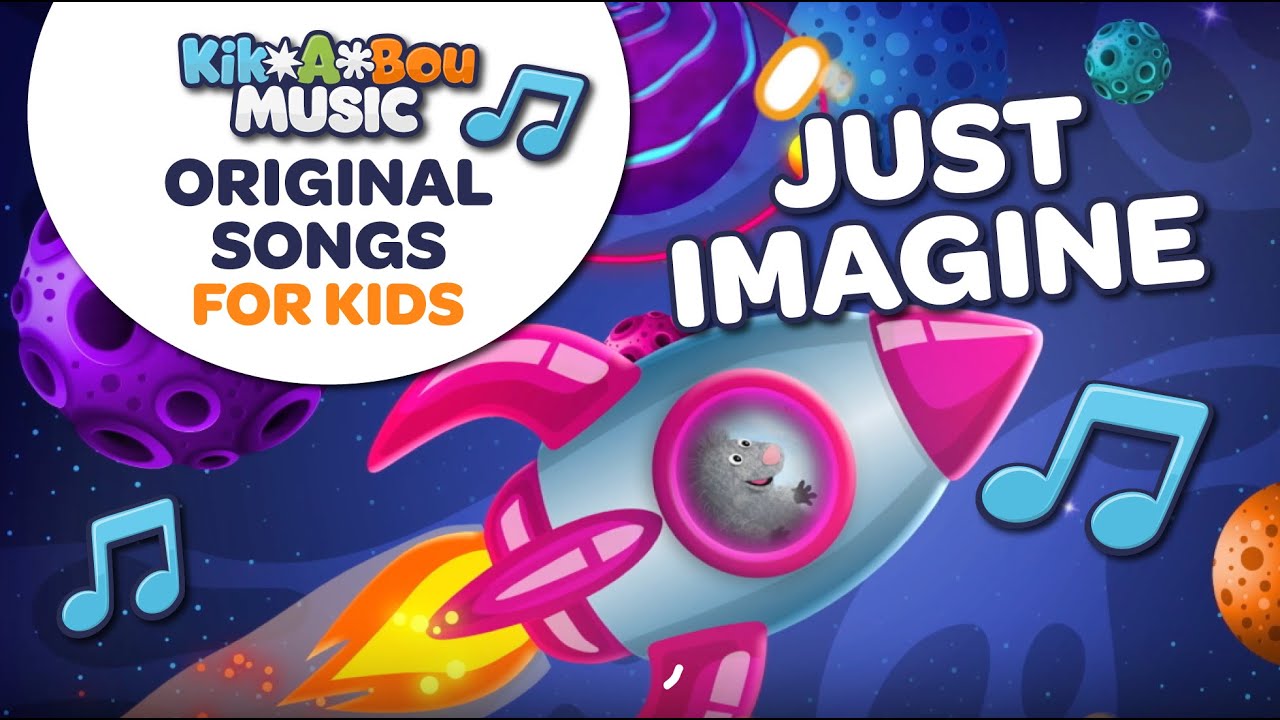 Just Imagine (Official Lyric Video) - Original Music for Kids - Sing Along Songs