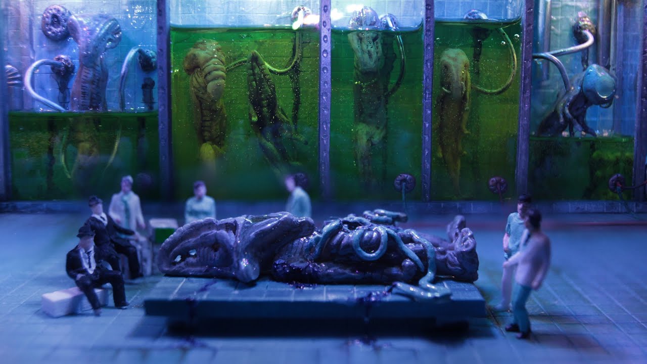 How To Make Alien Lab Diorama / Area 51  - Polymer Clay / Epoxy resin. Part 2 / 3.  Scale H0 1:87