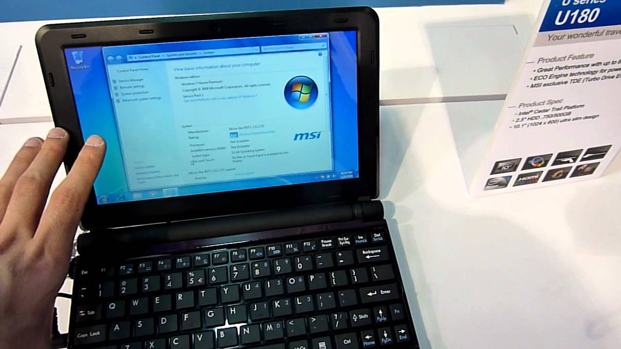 MSI U180 Hands On