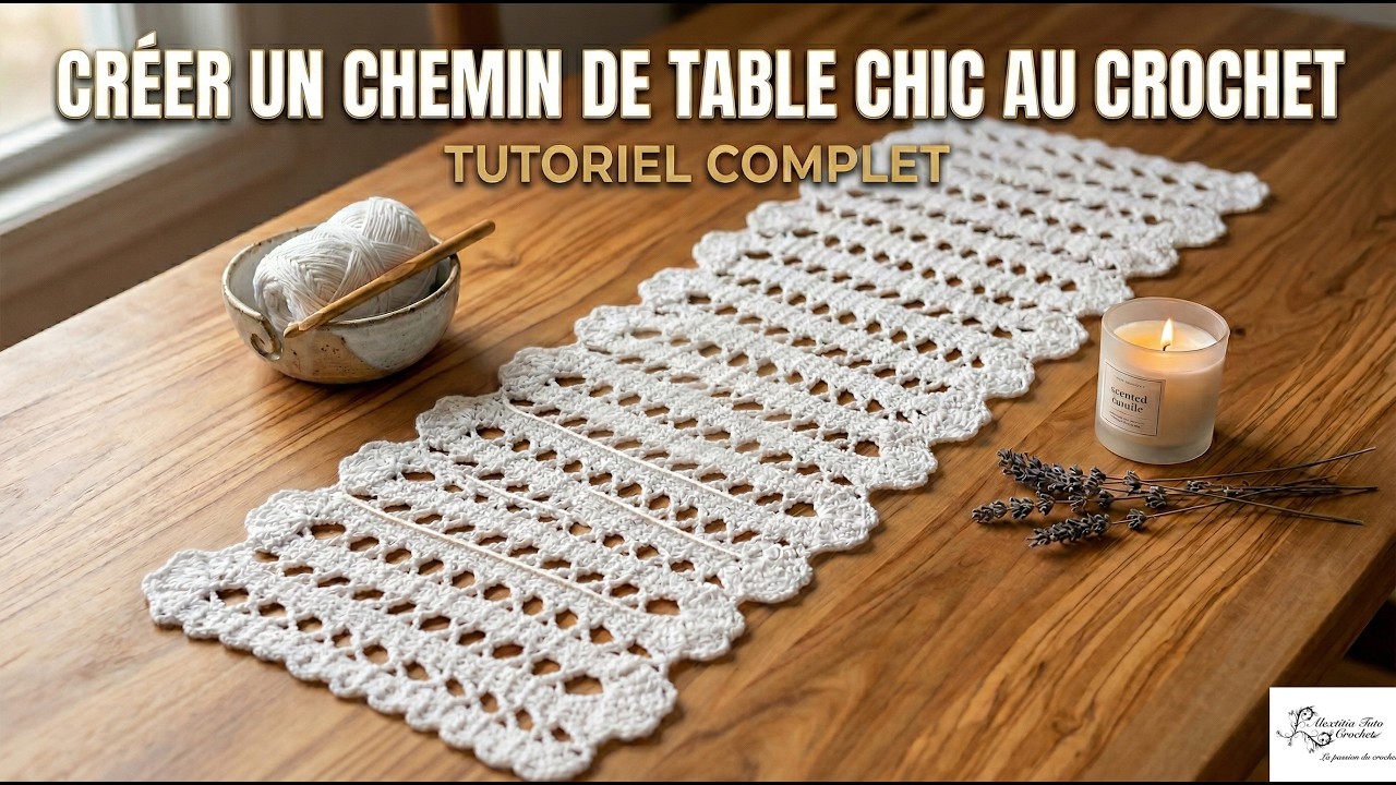 Tuto, chemin de table, tapis couverture  au crochet @AlextitiaTutoCrochet
