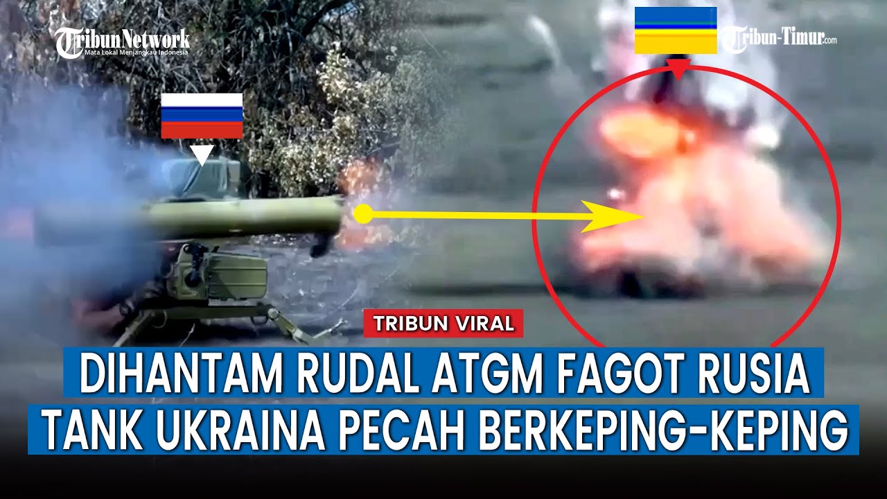 Pasukan ATGM Fagot Rusia Tembak Tank Ukraina dari Jarak Jauh dan Tepat Sasaran!