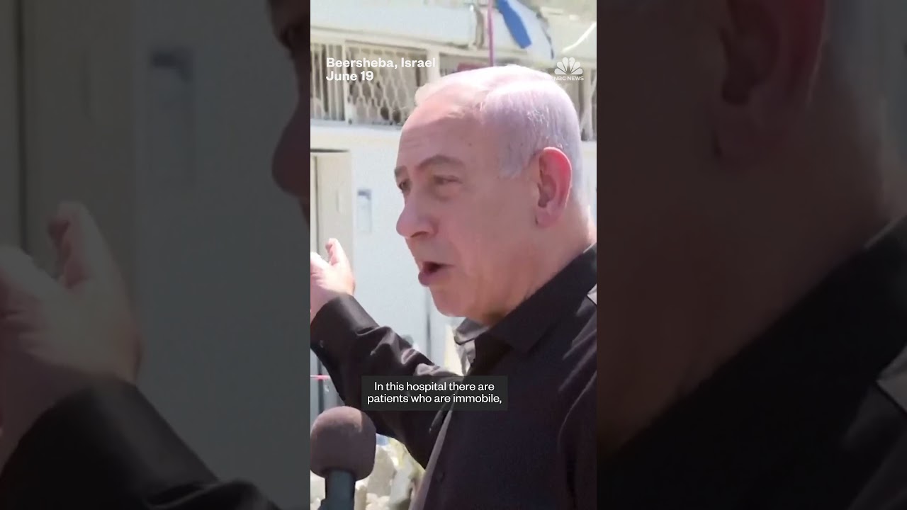 Israeli Prime Minister Benjamin Netanyahu visits hospital hit in Iranian strike