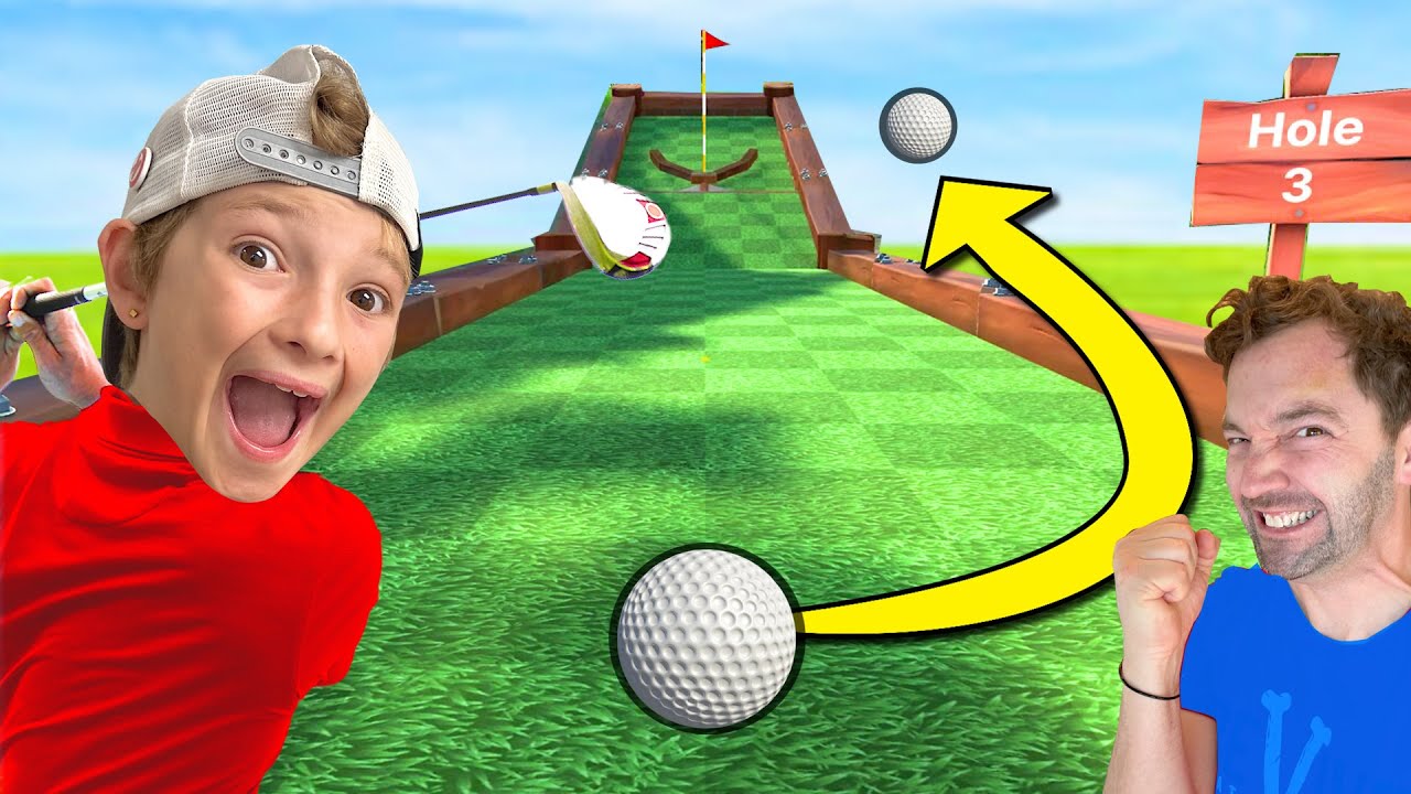 Dad VS Son MINI GOLF GAME 3! (Miracle Putt Level 9999)