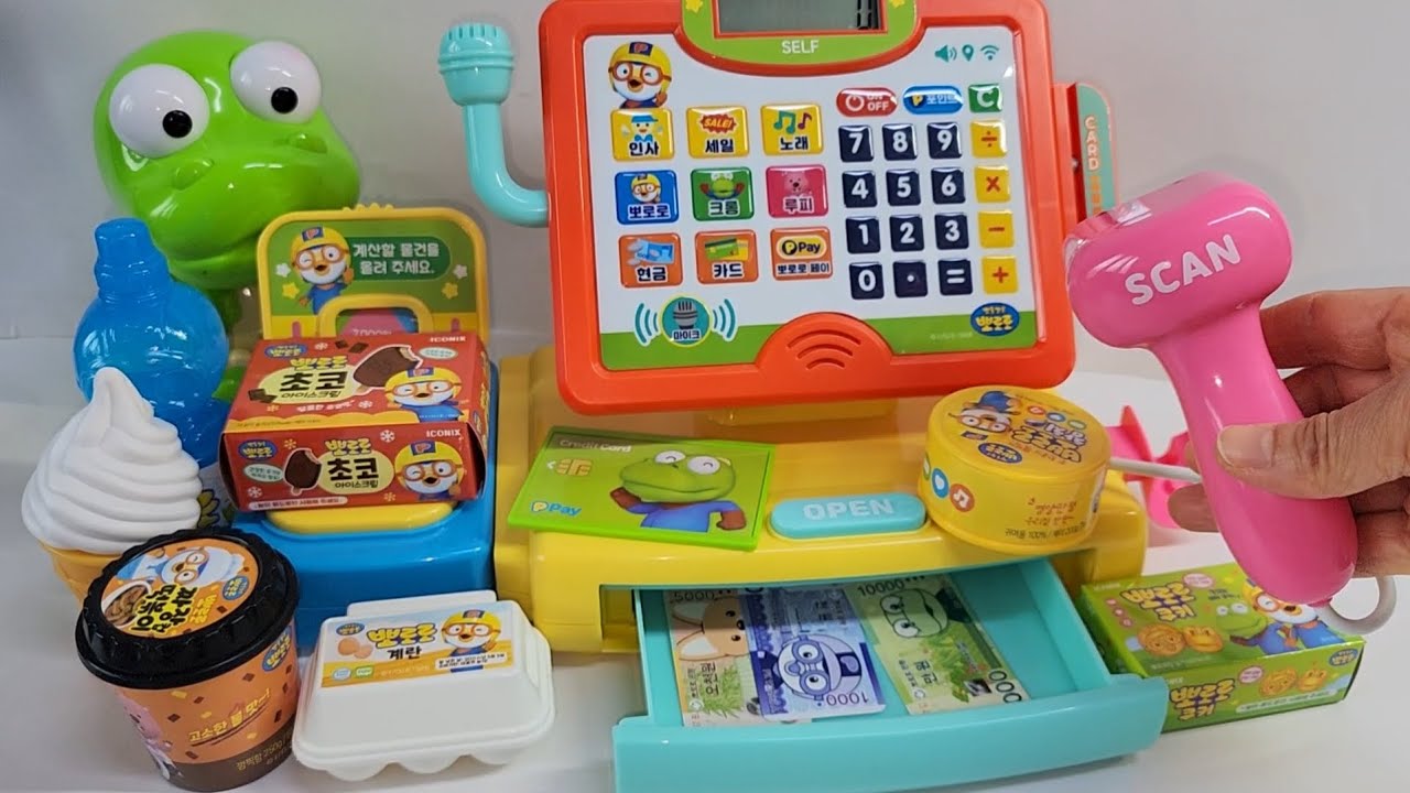 [TOY ASMR] Pororo Cash Register PlaySet ASMR Satisfying with Unboxing No Talking | Review Toys
