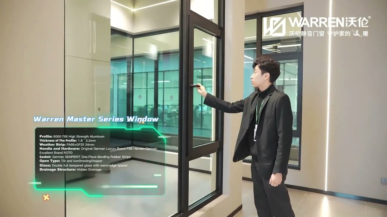 Warren Black Aluminum Tilt & Turn Window: Soundproof, Energy-Efficient Design
