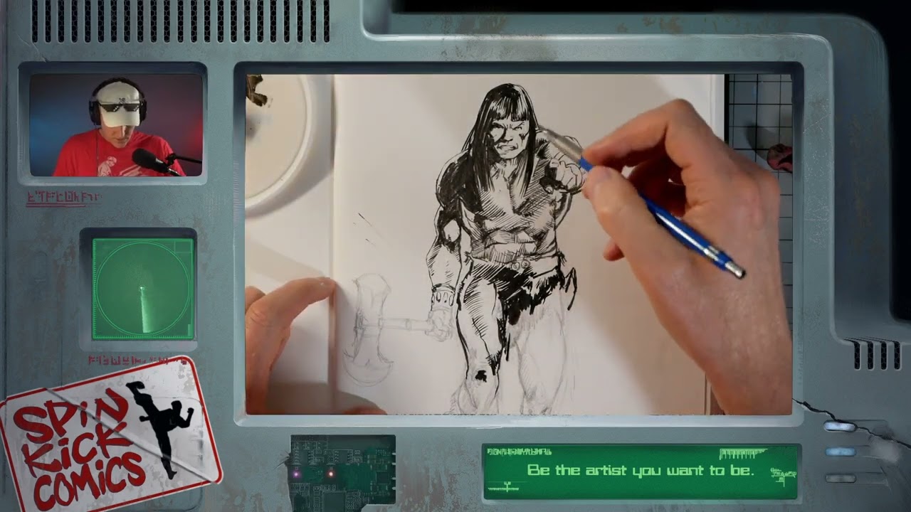 Testing new setup, Drawing Neal Adams' Conan PART 3