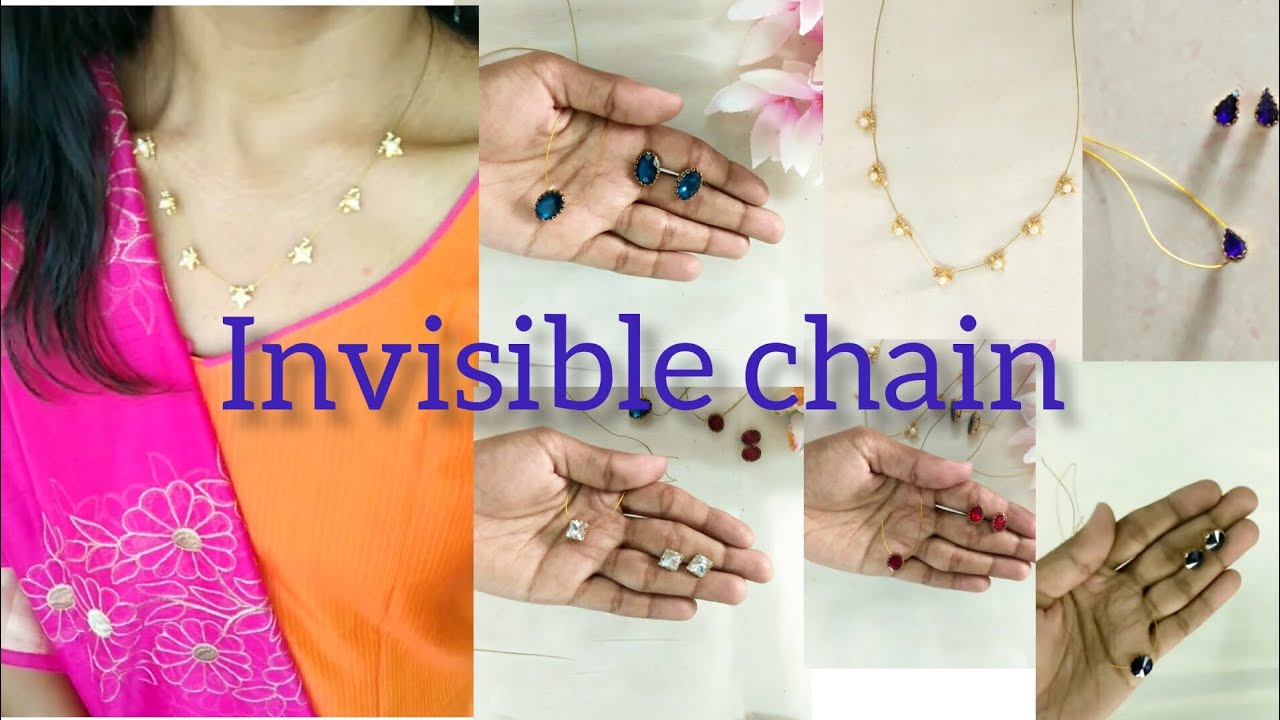 Trending invisible chain making|simple neckchain making at home|festive jewelry|diy|handmade jewelry