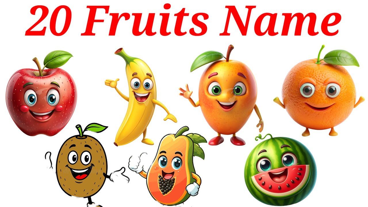 25 Fruit Name English to Hindi | बच्चों के लिए फलों के नाम | Educational Video | Learn Fruit Name