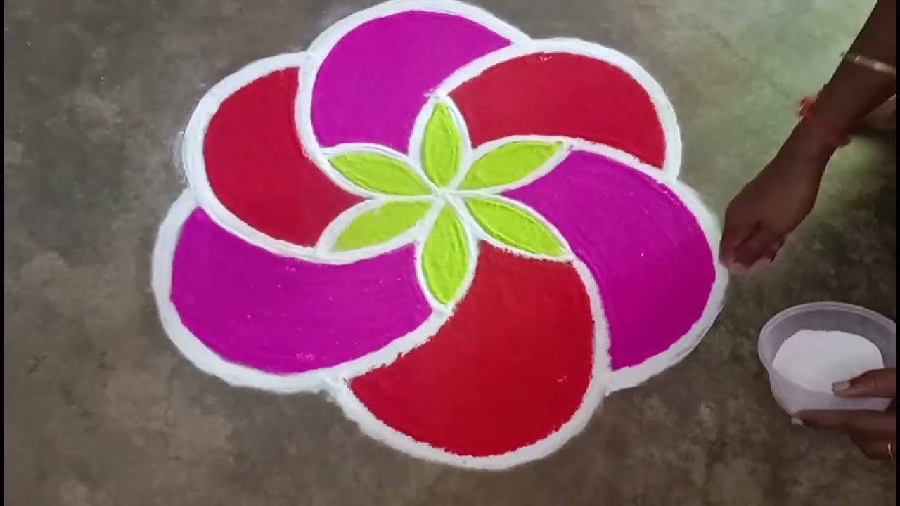 Colourful rangoli kolam design simple colourful rangoli kolam 