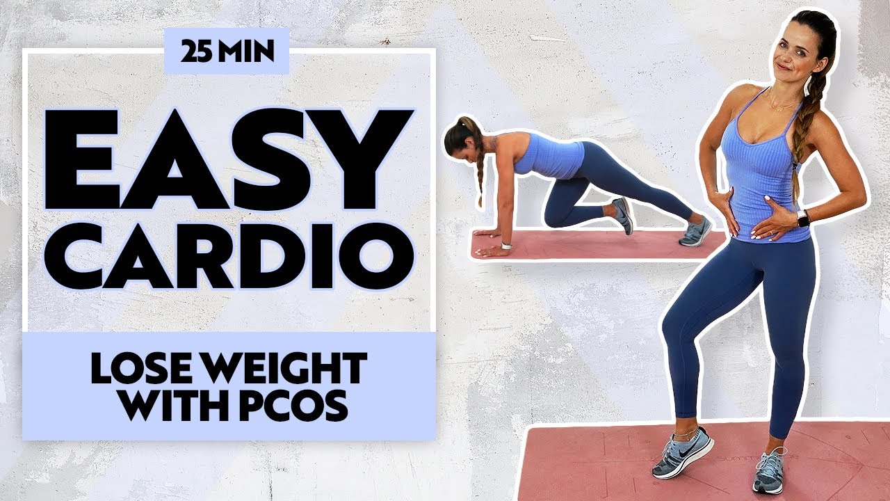 PCOS EXERCISES  TO LOSE WEIGHT - EASY AT HOME CARDIO WORKOUT | no equipment, no repeat