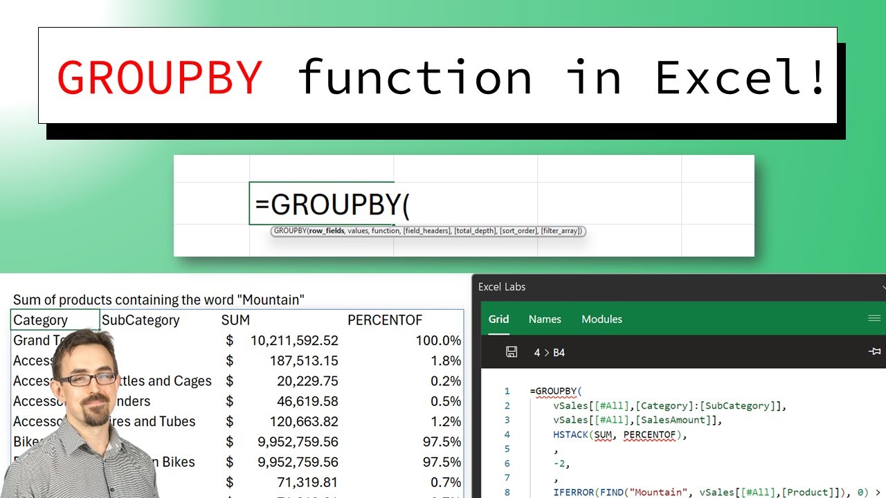 Summarize data EASILY with the GROUPBY function in Excel!