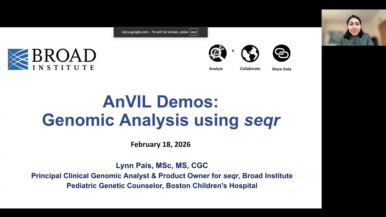 AnVIL Demos: Genomic Analysis using seqr in AnVIL