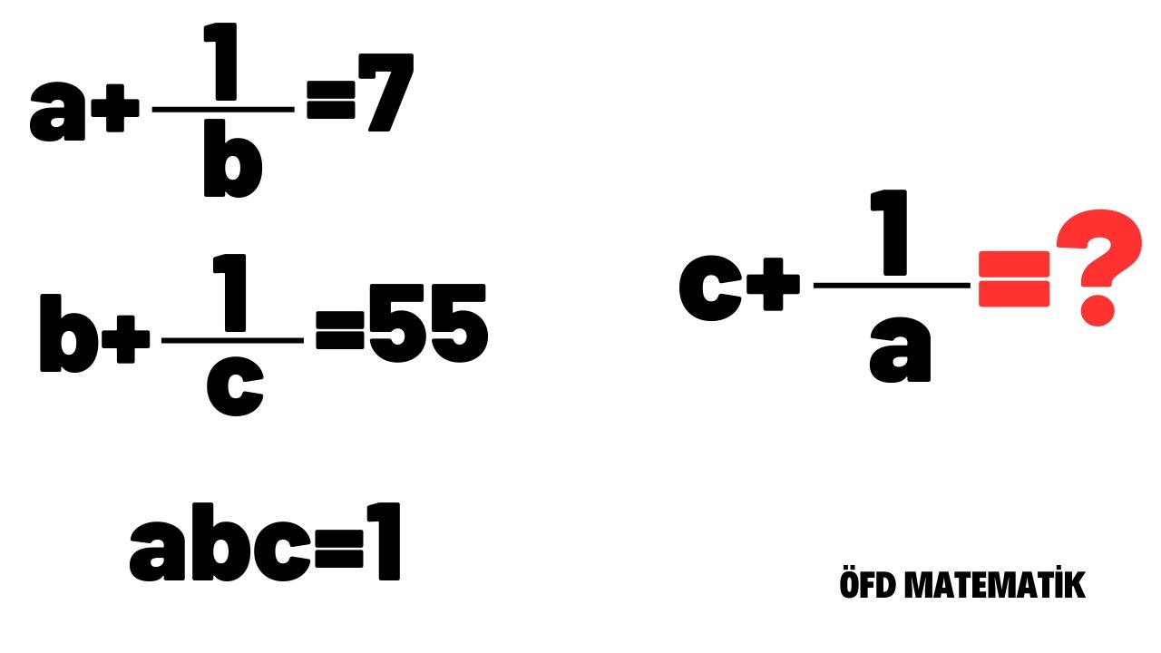 Olimpiyat Cebir Sorusu